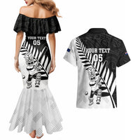 Custom New Zealand Cricket Couples Matching Mermaid Dress and Hawaiian Shirt With Maori Pattern LT05 - Polynesian Pride