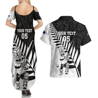 Custom New Zealand Cricket Couples Matching Summer Maxi Dress and Hawaiian Shirt With Maori Pattern