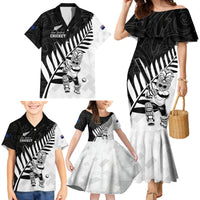 Custom New Zealand Cricket Family Matching Mermaid Dress and Hawaiian Shirt With Maori Pattern LT05 - Polynesian Pride
