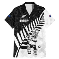 Custom New Zealand Cricket Family Matching Mermaid Dress and Hawaiian Shirt With Maori Pattern LT05 Dad's Shirt - Short Sleeve Black - Polynesian Pride