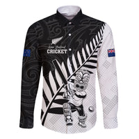 Custom New Zealand Cricket Family Matching Short Sleeve Bodycon Dress and Hawaiian Shirt With Maori Pattern LT05 Dad's Shirt - Long Sleeve Black - Polynesian Pride