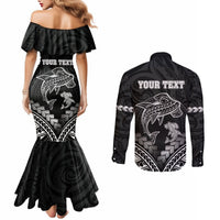 Personalised Happy Father's Day Couples Matching Mermaid Dress and Long Sleeve Button Shirt I Love You Dad Polynesian Style LT05 - Polynesian Pride