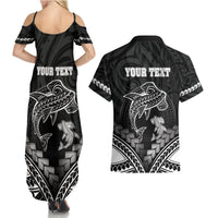 Personalised Happy Father's Day Couples Matching Summer Maxi Dress and Hawaiian Shirt I Love You Dad Polynesian Style LT05 - Polynesian Pride