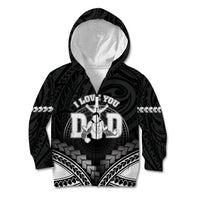 Personalised Happy Father's Day Kid Hoodie I Love You Dad Polynesian Style