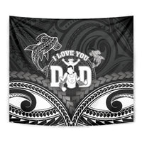 Happy Father's Day Tapestry I Love You Dad Polynesian Style