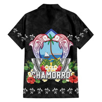 Guam Chamorro Family Matching Off Shoulder Maxi Dress and Hawaiian Shirt Tribal Latte Stone With Dolphins Black