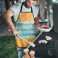 Hawaii Humuhumu Fish Maile Pikake Lei Apron Tribal Tapa Orange Version