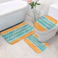 Hawaii Humuhumu Fish Maile Pikake Lei Bathroom Set Tribal Tapa Orange Version