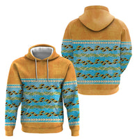 Hawaii Humuhumu Fish Maile Pikake Lei Hoodie Tribal Tapa Orange Version
