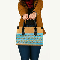 Hawaii Humuhumu Fish Maile Pikake Lei Leather Bag Tribal Tapa Orange Version