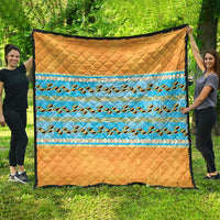 Hawaii Humuhumu Fish Maile Pikake Lei Quilt Tribal Tapa Orange Version