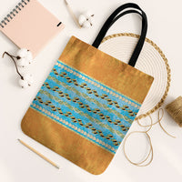 Hawaii Humuhumu Fish Maile Pikake Lei Tote Bag Tribal Tapa Orange Version