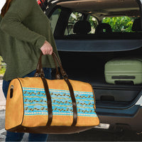 Hawaii Humuhumu Fish Maile Pikake Lei Travel Bag Tribal Tapa Orange Version
