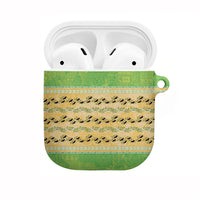 Hawaii Humuhumu Fish Maile Pikake Lei AirPods Case Tribal Tapa Green Version