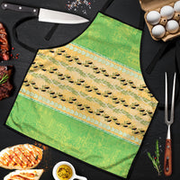 Hawaii Humuhumu Fish Maile Pikake Lei Apron Tribal Tapa Green Version