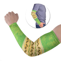 Hawaii Humuhumu Fish Maile Pikake Lei Arm Sleeves Tribal Tapa Green Version
