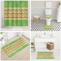 Hawaii Humuhumu Fish Maile Pikake Lei Bathroom Set Tribal Tapa Green Version