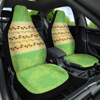 Hawaii Humuhumu Fish Maile Pikake Lei Car Seat Cover Tribal Tapa Green Version