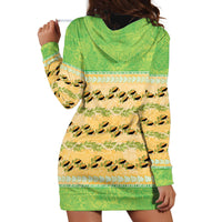 Hawaii Humuhumu Fish Maile Pikake Lei Hoodie Dress Tribal Tapa Green Version