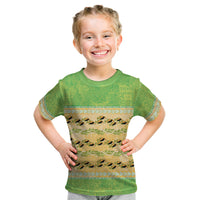 Hawaii Humuhumu Fish Maile Pikake Lei Kid T Shirt Tribal Tapa Green Version