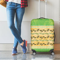 Hawaii Humuhumu Fish Maile Pikake Lei Luggage Cover Tribal Tapa Green Version