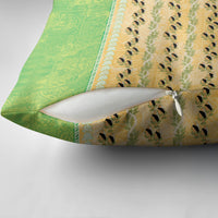 Hawaii Humuhumu Fish Maile Pikake Lei Pillow Cover Tribal Tapa Green Version