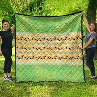 Hawaii Humuhumu Fish Maile Pikake Lei Quilt Tribal Tapa Green Version