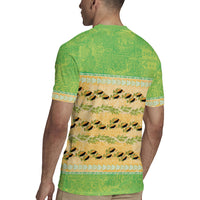 Hawaii Humuhumu Fish Maile Pikake Lei Rugby Jersey Tribal Tapa Green Version