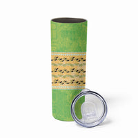 Hawaii Humuhumu Fish Maile Pikake Lei Skinny Tumbler Tribal Tapa Green Version