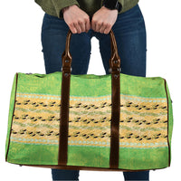 Hawaii Humuhumu Fish Maile Pikake Lei Travel Bag Tribal Tapa Green Version