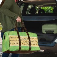 Hawaii Humuhumu Fish Maile Pikake Lei Travel Bag Tribal Tapa Green Version