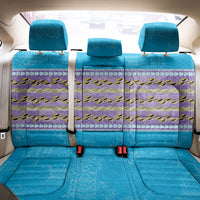 Hawaii Humuhumu Fish Maile Pikake Lei Back Car Seat Cover Tribal Tapa Blue Version