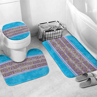 Hawaii Humuhumu Fish Maile Pikake Lei Bathroom Set Tribal Tapa Blue Version