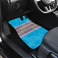 Hawaii Humuhumu Fish Maile Pikake Lei Car Mats Tribal Tapa Blue Version