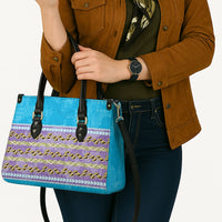 Hawaii Humuhumu Fish Maile Pikake Lei Leather Bag Tribal Tapa Blue Version