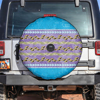 Hawaii Humuhumu Fish Maile Pikake Lei Spare Tire Cover Tribal Tapa Blue Version