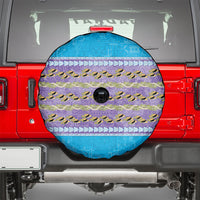Hawaii Humuhumu Fish Maile Pikake Lei Spare Tire Cover Tribal Tapa Blue Version