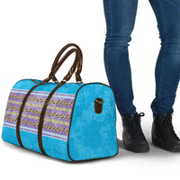 Hawaii Humuhumu Fish Maile Pikake Lei Travel Bag Tribal Tapa Blue Version
