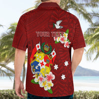 Personalized Tonga Hawaiian Shirt Coat Of Arms Plumeria With Ngatu Pattern LT05 - Polynesian Pride
