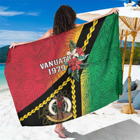 Happy Vanuatu Constitution Day Sarong Flag Style With Sand Drawing Pattern