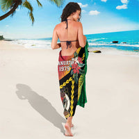 Happy Vanuatu Constitution Day Sarong Flag Style With Sand Drawing Pattern