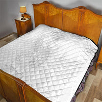 Tokelau White Sunday Quilt Elegant Hibiscus Polynesian Tribal Pattern