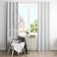 Tokelau White Sunday Window Curtain Elegant Hibiscus Polynesian Tribal Pattern