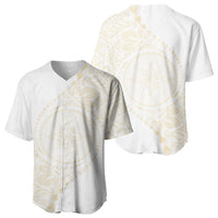 Tonga White Sunday Baseball Jersey Lotu Tamaiti Tongan Kupesi Pattern
