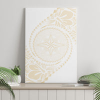Tonga White Sunday Canvas Wall Art Lotu Tamaiti Tongan Kupesi Pattern