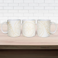 Tonga White Sunday Ceramic Mug Lotu Tamaiti Tongan Kupesi Pattern