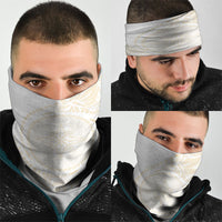 Tonga White Sunday Neck Gaiter Lotu Tamaiti Tongan Kupesi Pattern