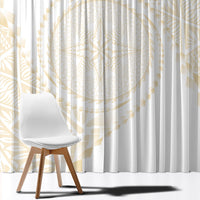 Tonga White Sunday Window Curtain Lotu Tamaiti Tongan Kupesi Pattern