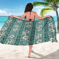 Hawaii Vintage Green Hibiscus Tapa Pattern Sarong