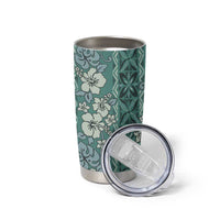 Hawaii Vintage Green Hibiscus Tapa Pattern Tumbler Cup LT05 - Polynesian Pride